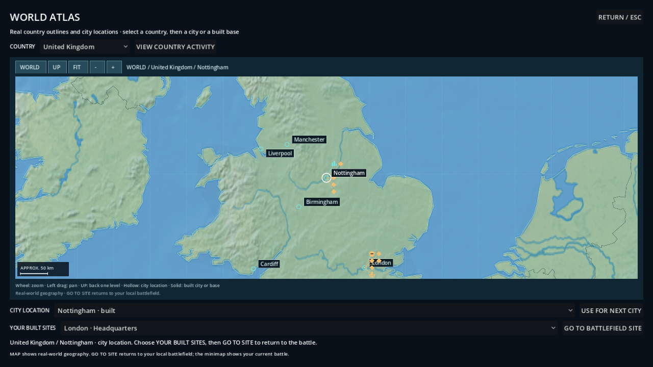 Actual atlas city level for Nottingham, with city and built-site controls