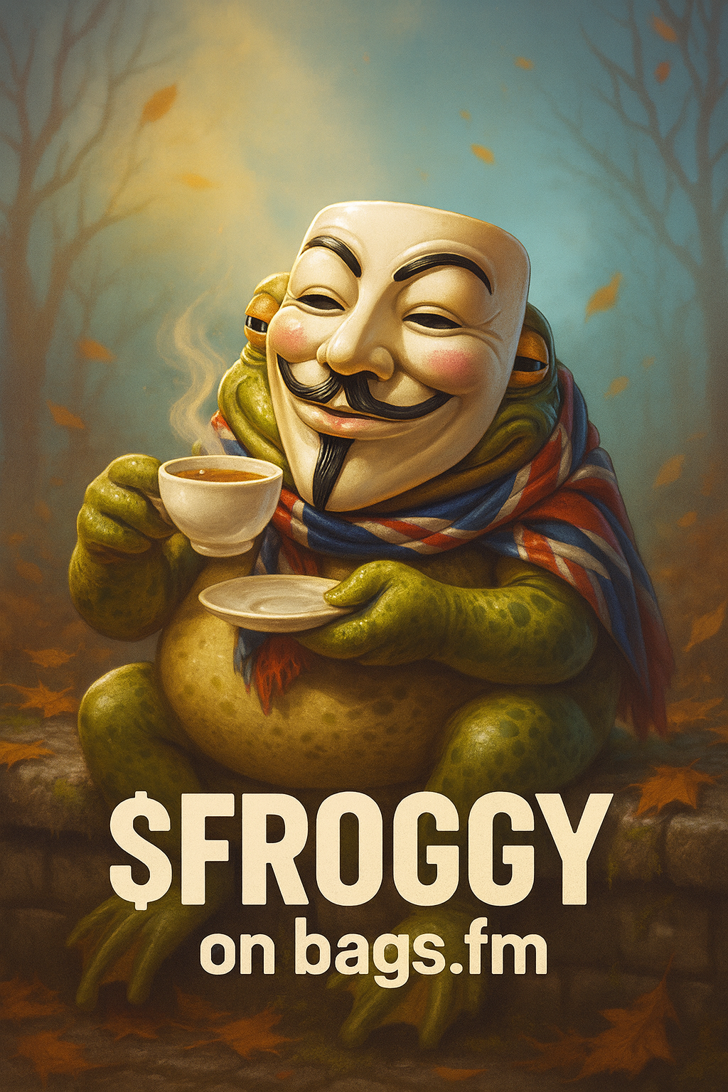 Froggy relaxing with tea